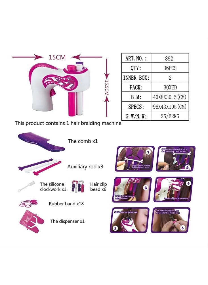 بريميم لعبة ماكينة تصفيف الشعر للأطفال - مجموعة أدوات تصفيف الشعر مع ملحقات، لعبة تجميل للعب الأدوار للبنات، لعبة إبداعية - Image 2